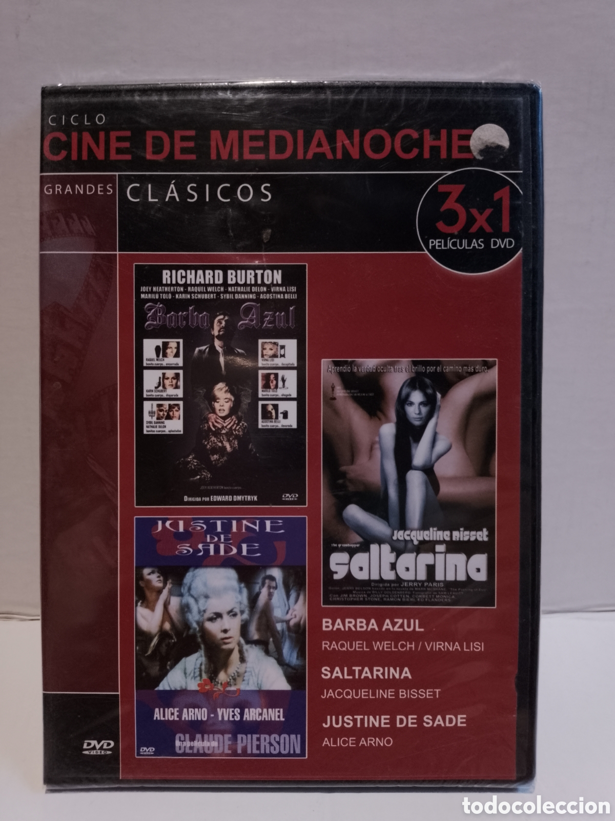 Peliculas: BARBA AZUL - SALTARINA - JUSTINE DE SADE - DVD NUEVO PRECINTADO SLIM