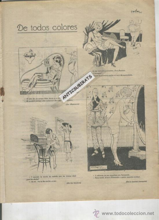 Zeitschriften: REVISTA COLOR BARCELONA A&Ntilde;O 1923 EROTICA CON CHISTES PICANTES ILUSTRACIONES DE MUJERES SEMI DESNUDAS