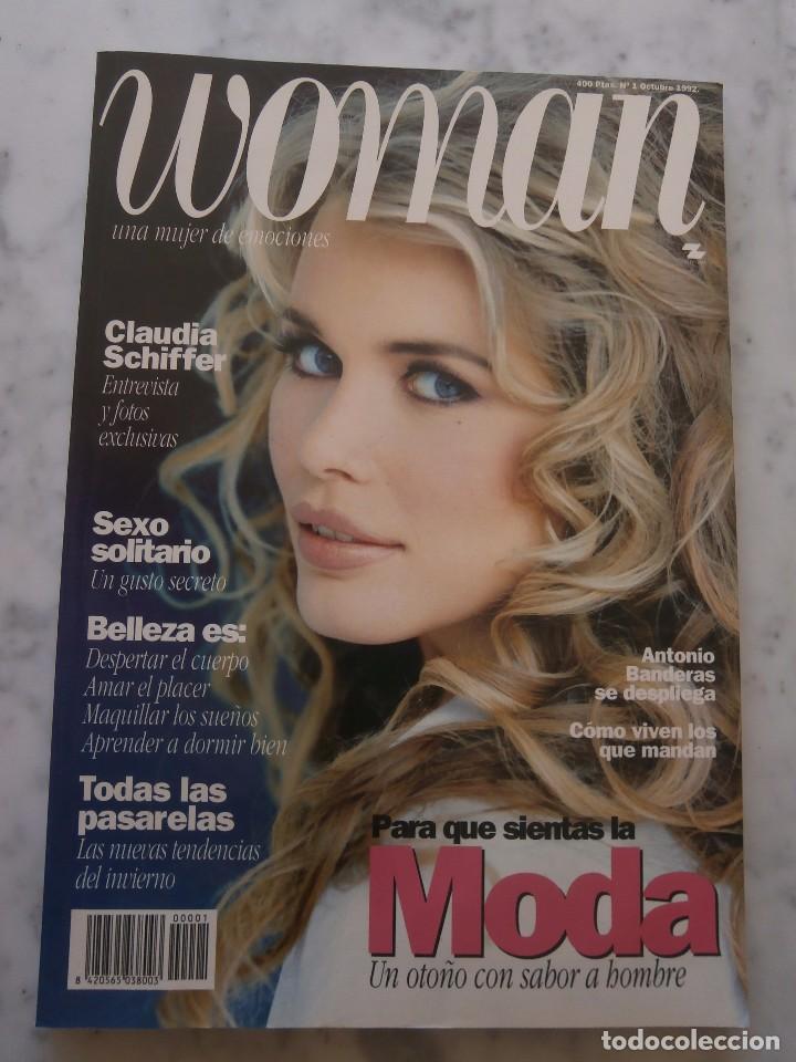 Revistas: revista woman  n&ordm; 1 - claudia schiffer - antonio banderas -