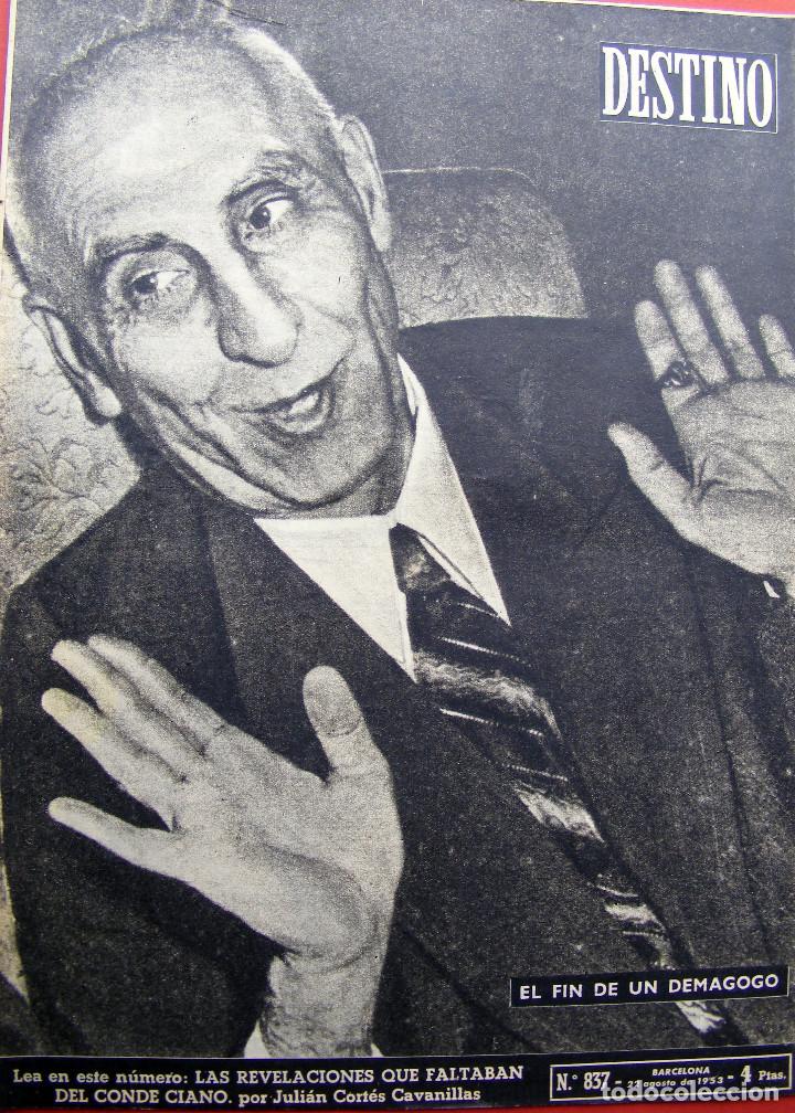 Journals: REVISTA DESTINO N&ordm; 837 - 22 AGOSTO DE 1953