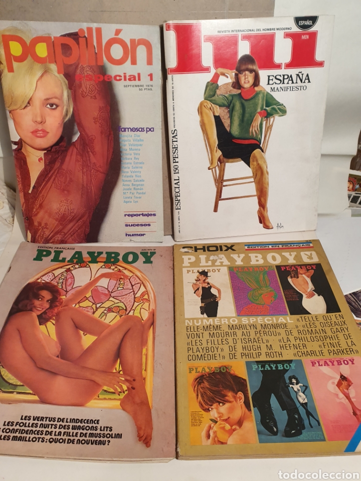 Journals: 4 REVISTAS ER&Oacute;TICAS, A&Ntilde;OS 70. PLAYBOY, LUI, PAPILLON.