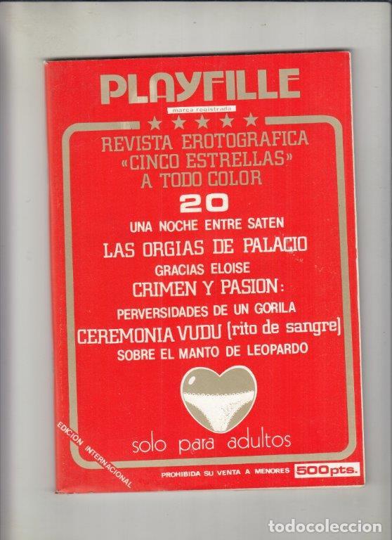 Revistas: REVISTA PLAYFILLE (PORNO). UNA NOCHE ENTRE SATEN. LAS ORGIAS DE PALACIO. GRACIAS ELOISE.