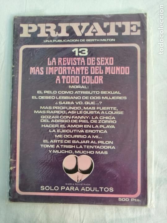 Revistas: PRIVATE N. 13. PORNO. REVISTA PARA ADULTOS. LA REVISTA DE SEXO MAS IMPORTANTE DEL MUNDO A TODO COLOR