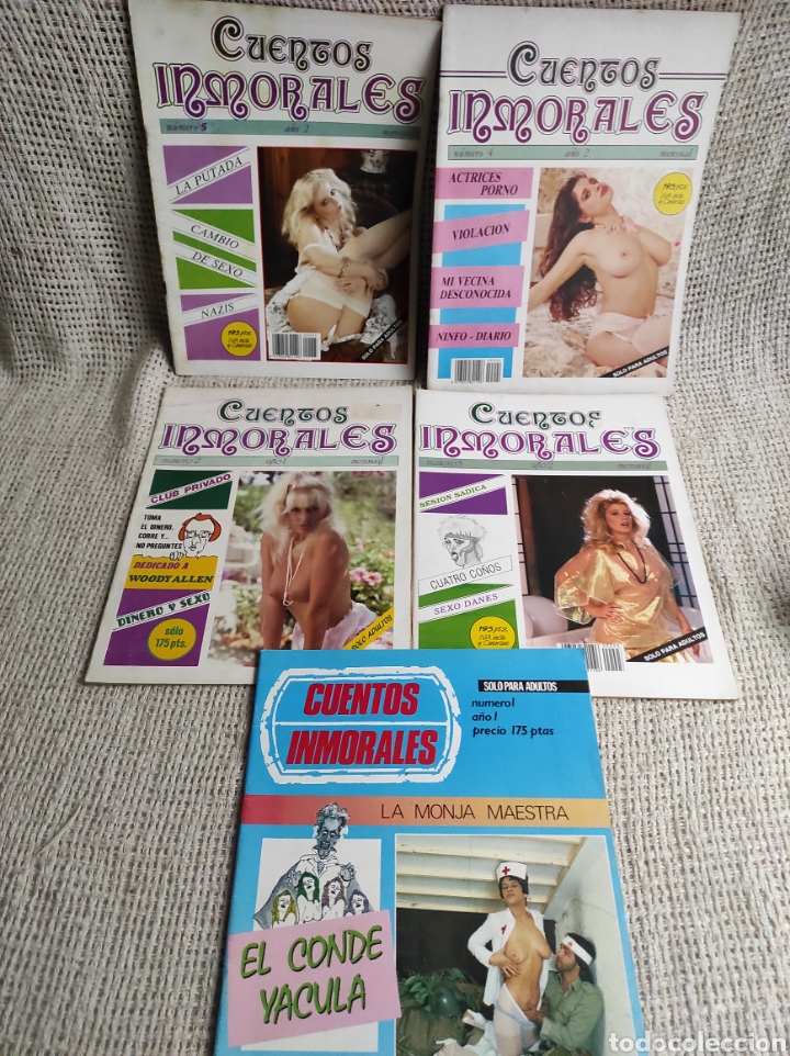 Zeitschriften: CUENTOS INMORALES - LOTE 5 EJEMPLARES N&ordm; 1 AL 5 REVISTAS EROTICAS ( CARTAS DE PEN )