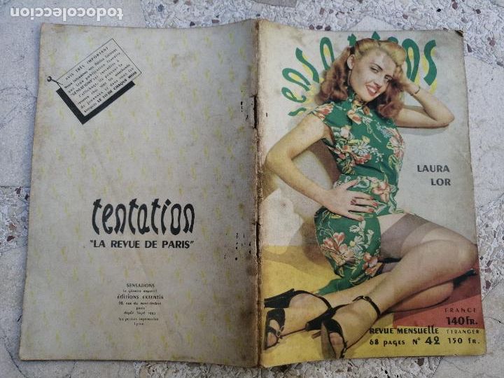 Zeitschriften: SENSATIONS 42. TENTATION, LA REVUE DE PARIS. 1952. LAURA LOR. MUCHAS FOTOS EN B/N. ADULTOS
