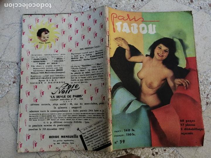 Zeitschriften: PARIS TABOU N 39, LA REVUE DE PARIS. 1952. MUCHAS FOTOS EN B/N. ADULTOS