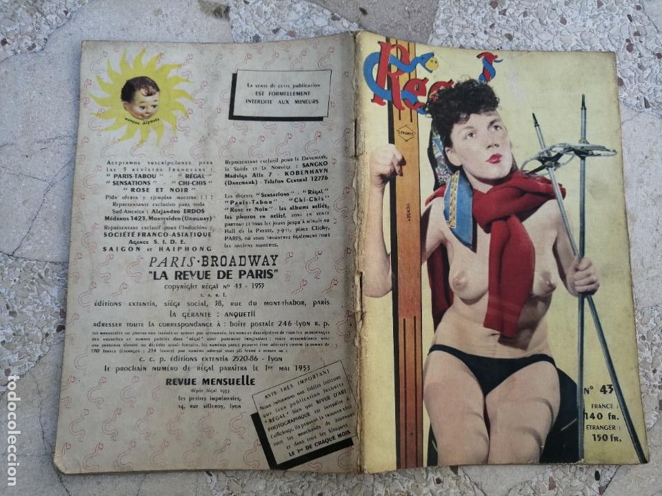 Zeitschriften: REGAL N 43. PARIS TABOU, SENSATIONS. LA REVUE DE PARIS. 1953. MUCHAS FOTOS EN B/N. ADULTOS