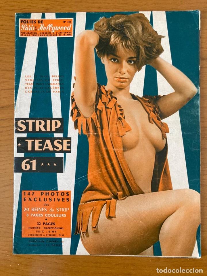 Revistas: Revista erotica FOLIES DE PARIS ET DE HOLLYWOOD. Num. 218, a&ntilde;os 50. 32 paginas,147 fotos de desnudos
