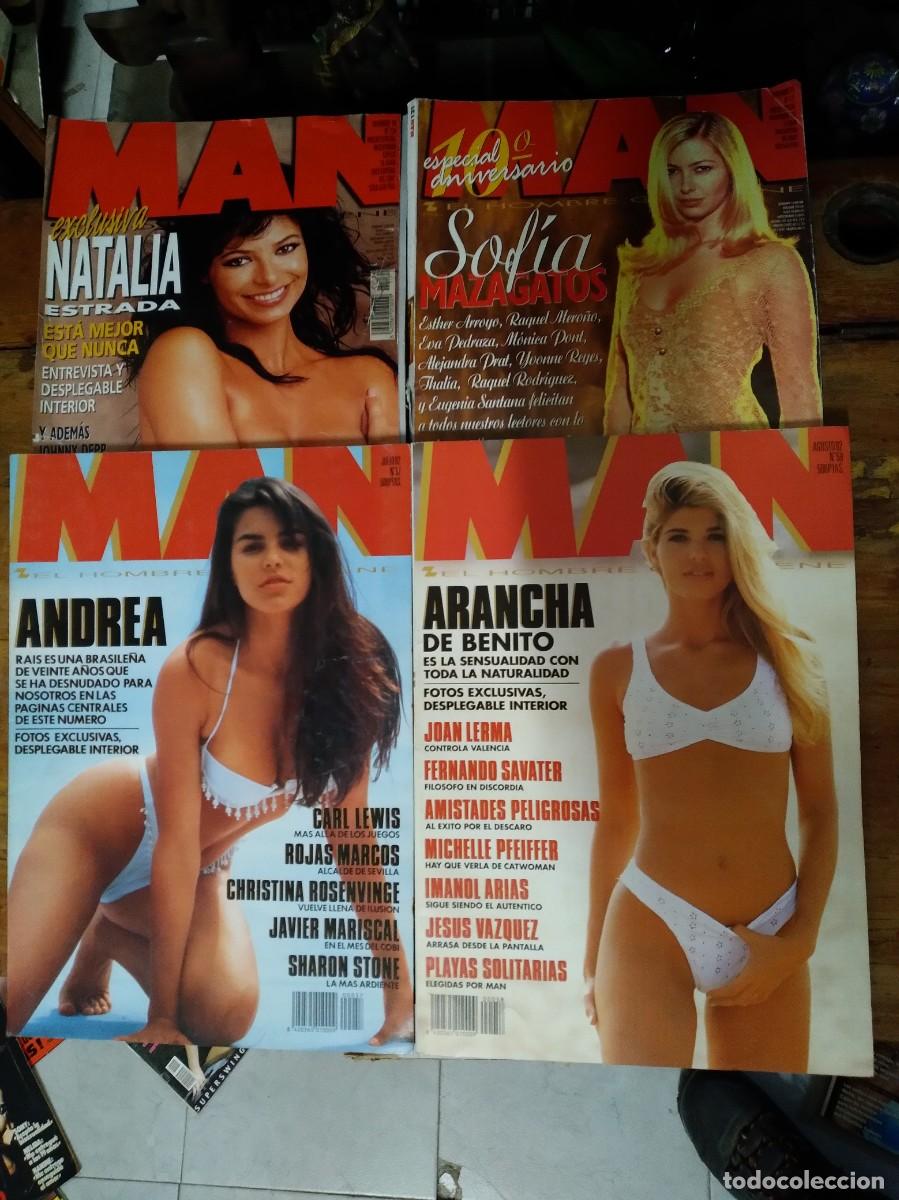 Magazines: Lote 4 Revistas MAN-Sof&iacute;a Mazagatos y Natalia Estrada-De Benito Andrea-Erotico para adultos-