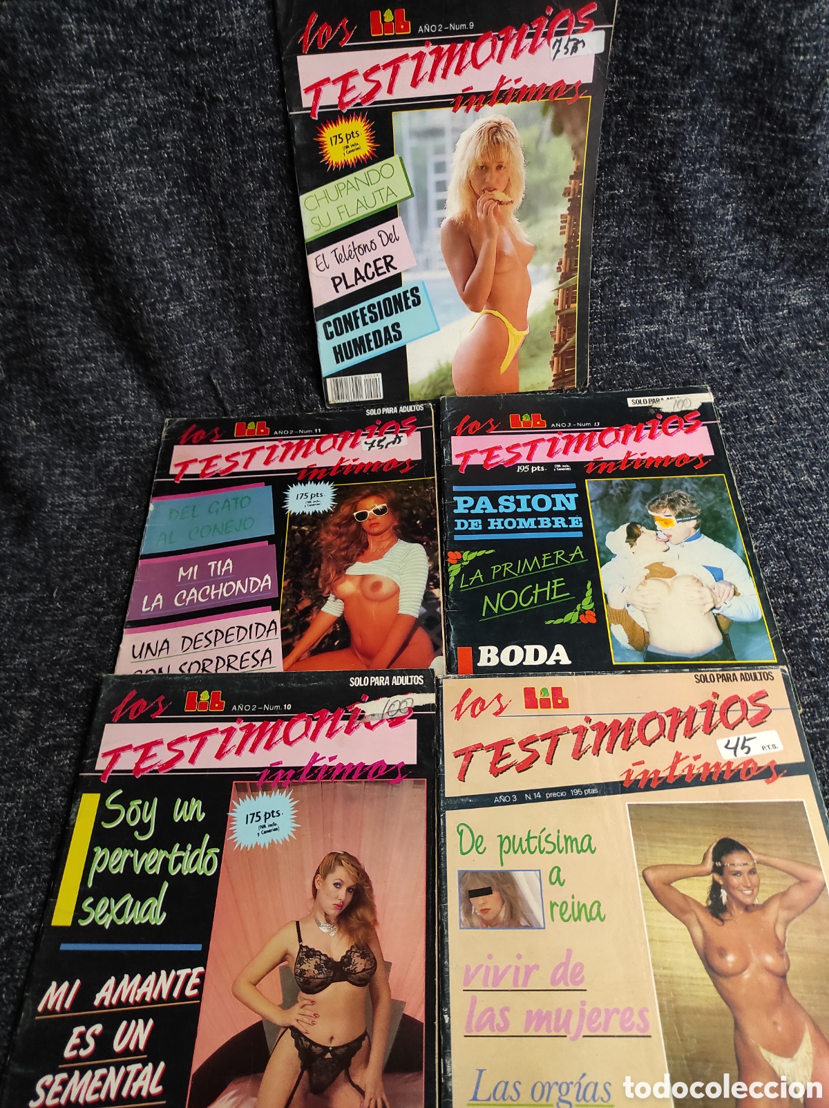 Zeitschriften: TESTIMONIOS INTIMOS - LOTE DE 5 EJEMPLARES , REVISTAS EROTICAS ( CARTAS DE PEN )