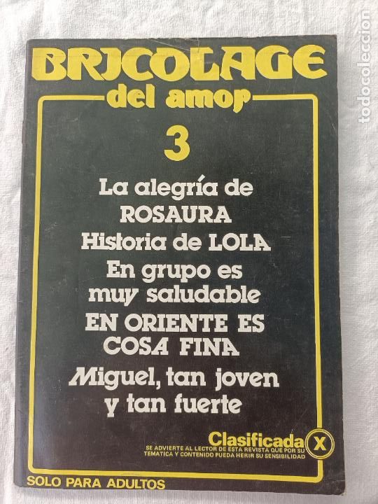 Zeitschriften: BRICOLAGE DEL AMOR 3. CLASIFICADA X. REVISTA EROTICA PARA ADULTOS.