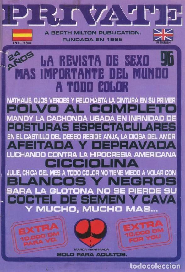Revistas: REVISTA PARA ADULTO PRIVATE DE MILTON N&ordm;96. CON DESPERFECTOS. REVIPOR-32 ,5