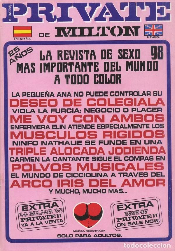 Revistas: REVISTA PARA ADULTO PRIVATE DE MILTON N&ordm;98 CON DESPERFECTOS. REVIPOR-34 ,2