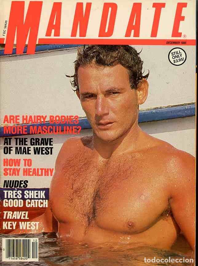 Journals: Gay MANDATE 12-85 Tres Sheik Kristen Bjorn hairy chest steve reves lana turner sex male Men Magazine