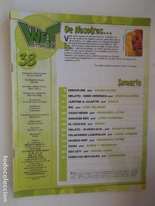Zeitschriften: WETCOMIX N&ordm; 38 MAGAZIN EROTICO - VER SUMARIO - SOLO PARA ADULTOS