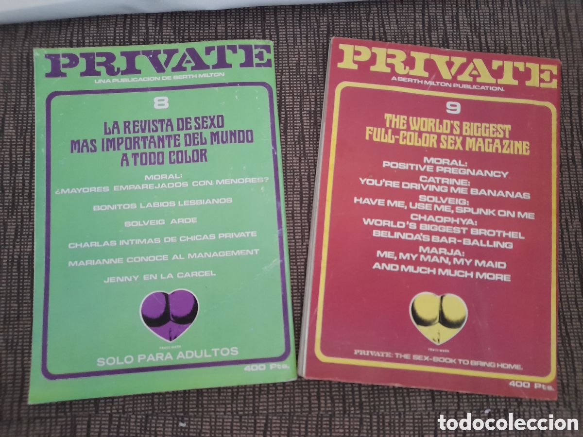 Revistas: Lote de 2 revistas Private, el 8 y 9, a&ntilde;o 1978