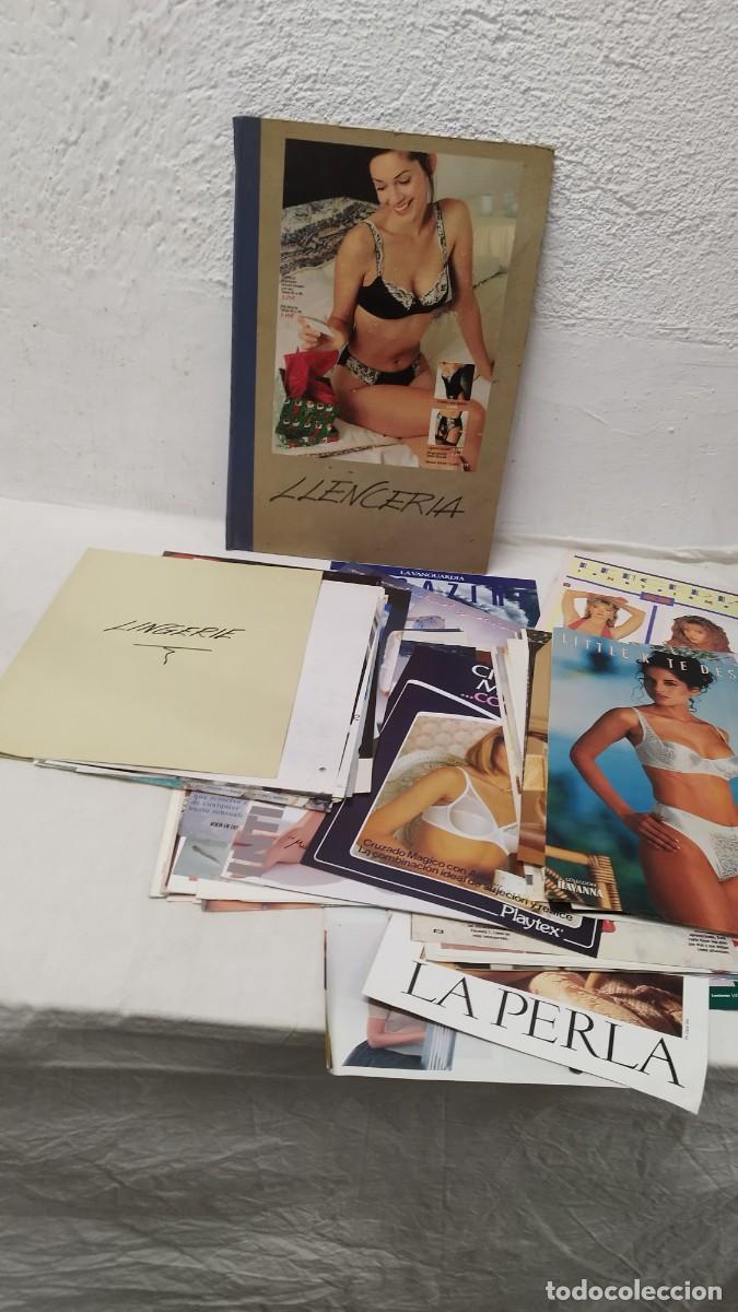 Journals: Antigua carpeta caser,con hojas de revista sobre lencer&iacute;a femenina,las hojas sin contar. Hay decenas