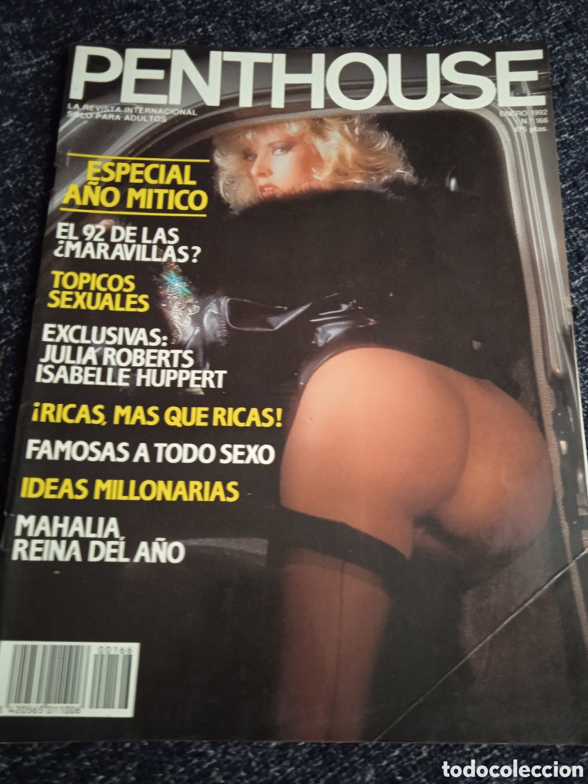 Riviste: PENTHOUSE N&ordm; 166 ENERO 1992 MAHALIA MARIA, JULIA ROBERTS. ISABELLE HUPPERT