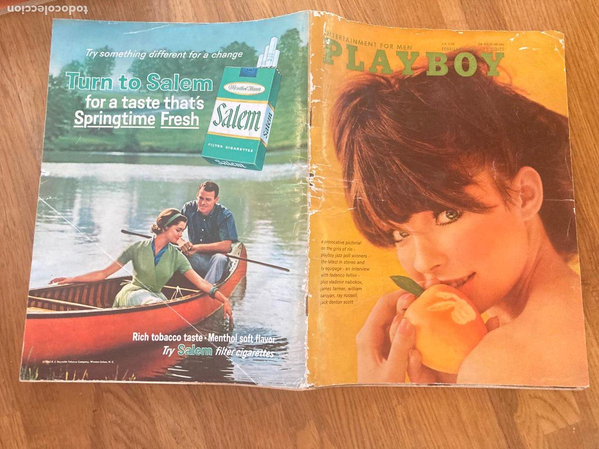 Revistas: *PEDIDO M&Iacute;NIMO 5 EUROS* - PLAYBOY - FEBRUARY 1966 - CON P&Oacute;STER - DIF&Iacute;CIL