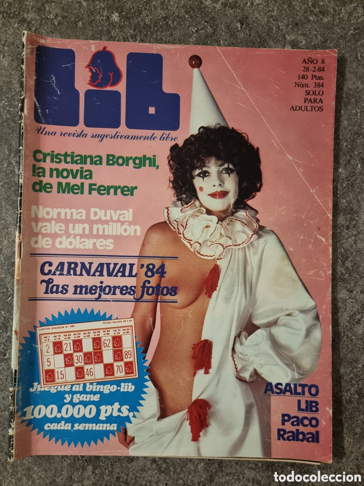 Riviste: Revista LIB - N&deg; 384 - Cristina Borghi Norma Duval Paco Rabal