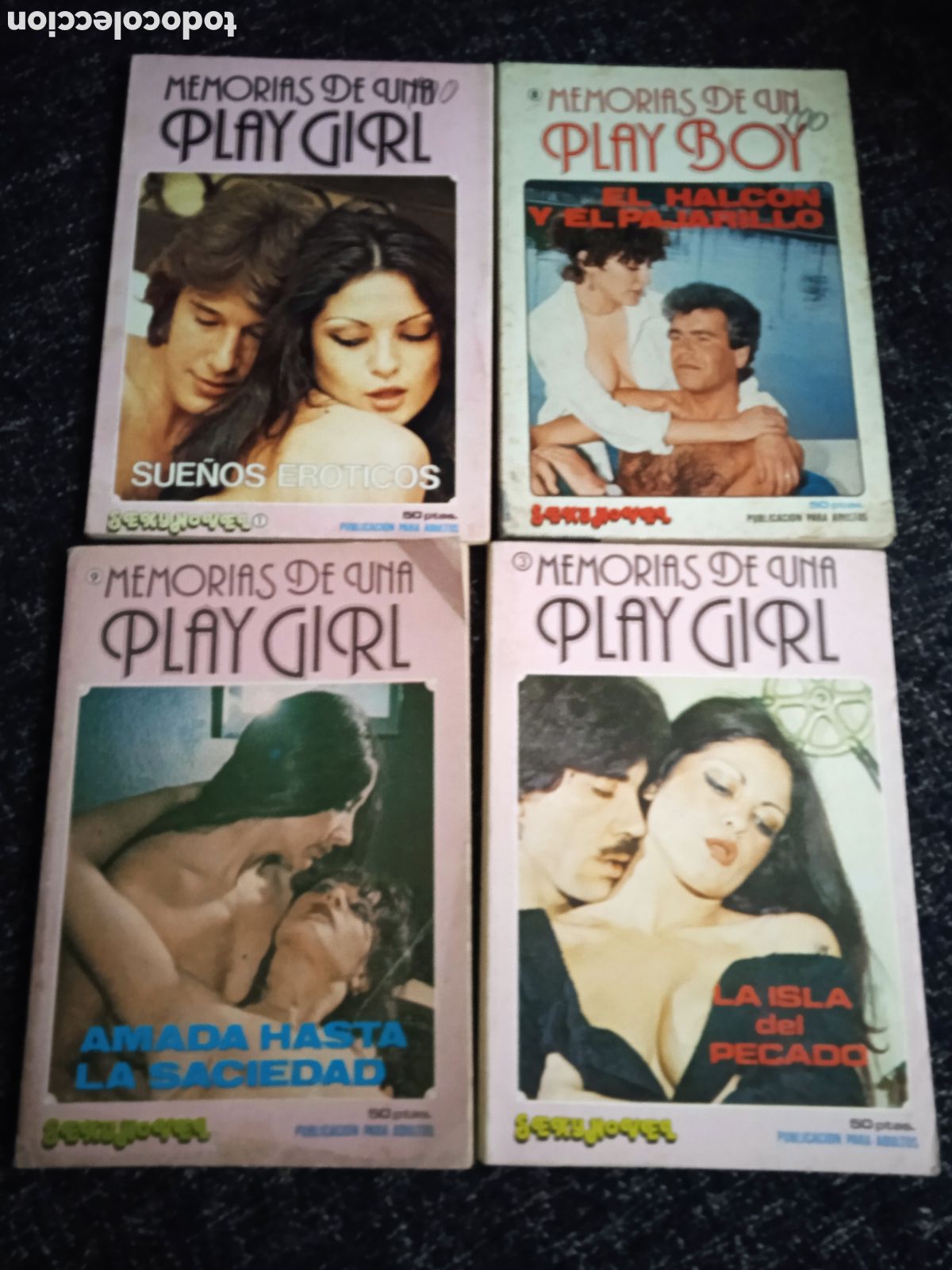 Journals: MEMORIAS DE UNA PLAY GIRL , MEMORIAS DE UNA PLAY BOY lote 4 ejemplares-libro-revista EROTICA a&ntilde;os 80