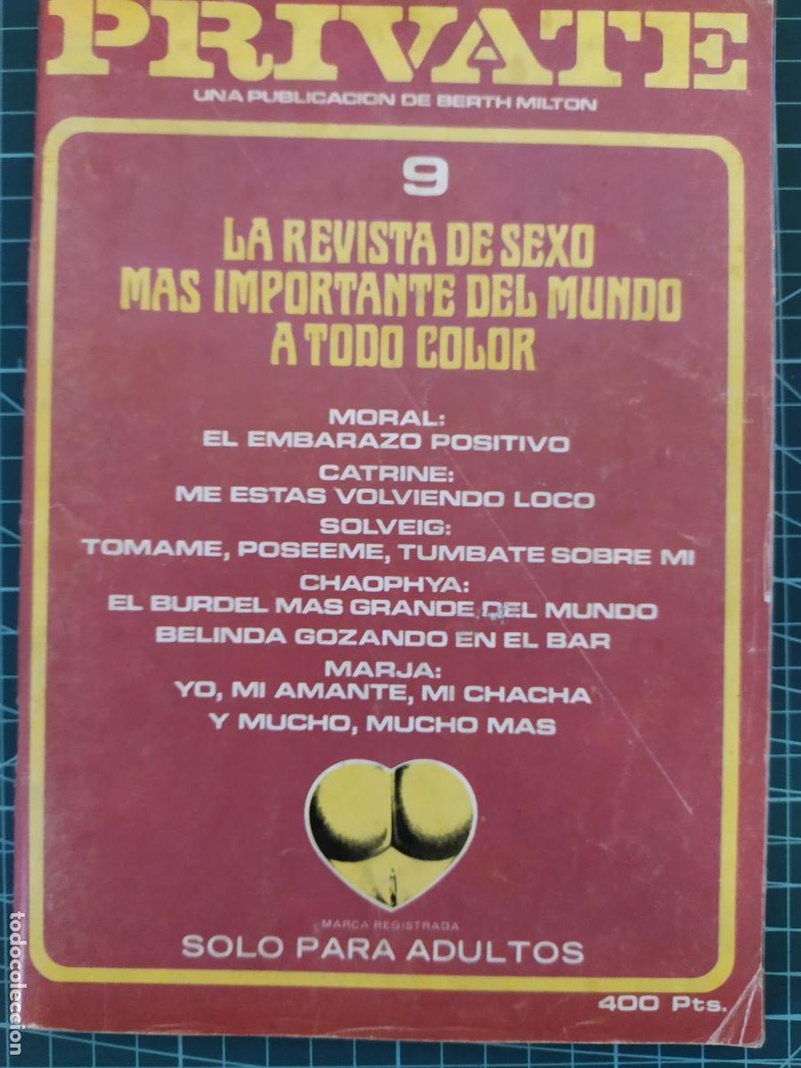 Revistas: REVISTA PRIVATE N&ordm; 9 BERTH MILTON. PORNO SOLO ADULTOS