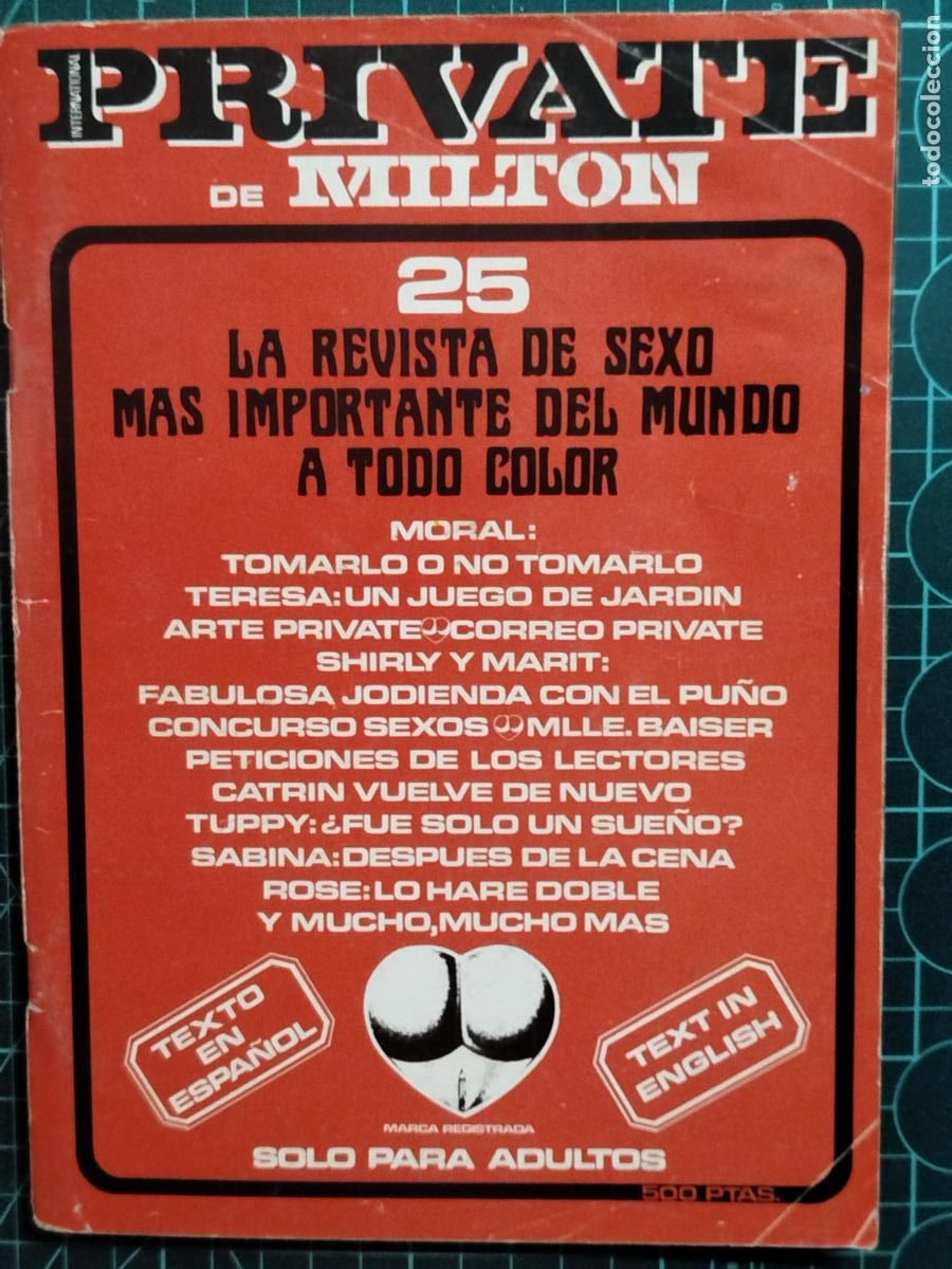 Revistas: REVISTA PRIVATE N&ordm; 25 BERTH MILTON PORNO SOLO ADULTOS