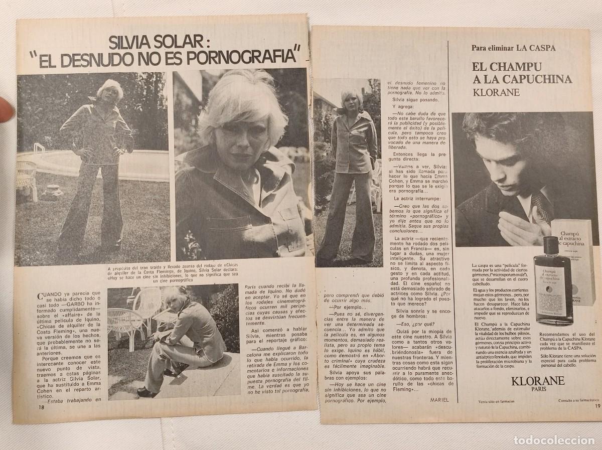 Magazines: ENTREVISTA REVISTA ORIGINAL VINTAGE A SILVIA SOLAR. EL DESNUDO NO ES PORNOGRAFIA