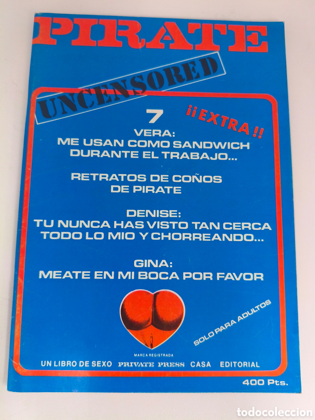 Revistas: PRIVATE PIRATE 7 UNCENSORED ADULT SEX MAGAZINE 1978 EDICI&Oacute;N ESPA&Ntilde;OLA