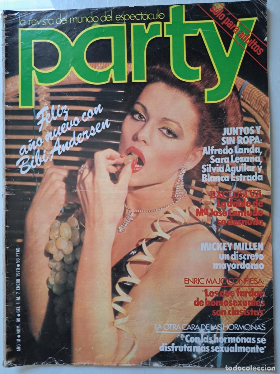 Revistas: Revista Party n&deg; 90. Bibi Andersen, Salvador Ruiz, Enrico Maj&oacute;, Alfredo Landa, Mickey Millen, lgtb