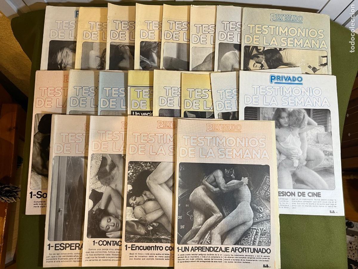 Magazines: Lote 20 revistas Testimonios de la Semana Privado prensa er&oacute;tica espa&ntilde;ola a&ntilde;os 70 80 colecci&oacute;n vinta