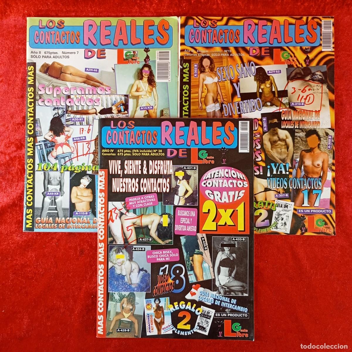 Revistas: LOS CONTACTOS REALES DE LA GENTE LIBRE - LOTE 3 REVISTAS PARA ADULTOS - N&ordm; 7, 19, 28 / 401