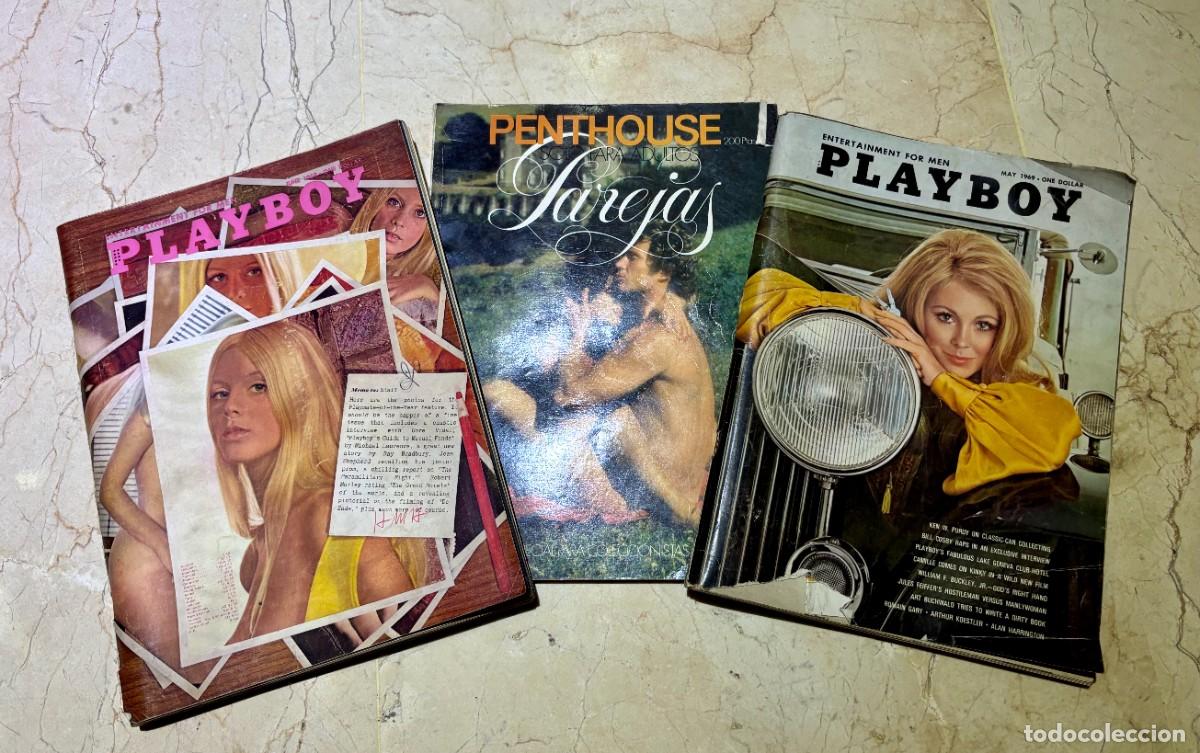 Revistas: 3 Revistas para adultos Playboy & Penthouse, a&ntilde;os 60/70