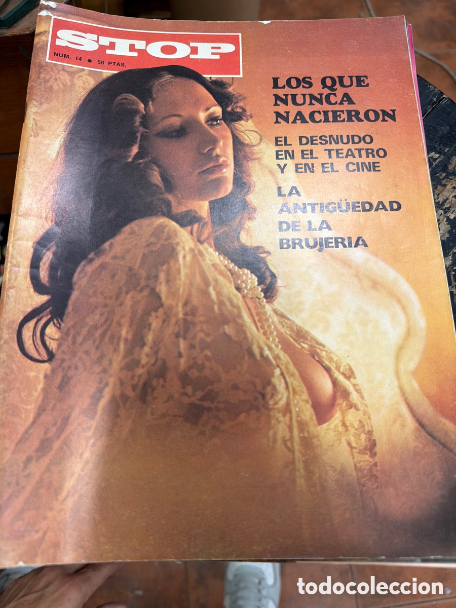 Journals: Lote de 16 revistas eroticas vintage STOP.edicion espa&ntilde;ola.a&ntilde;o 1975.contiene p&oacute;ster central