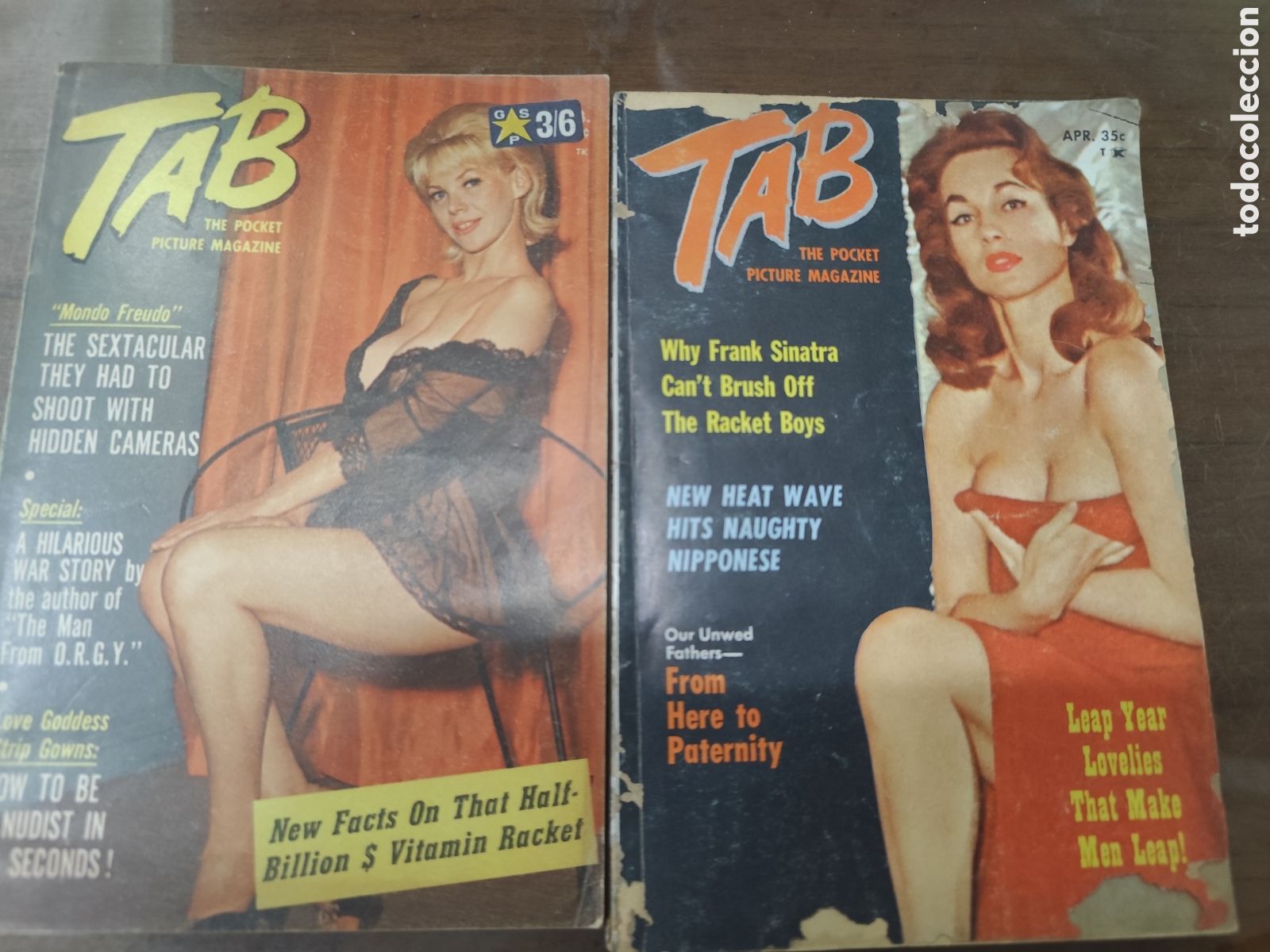 Revistas: Lote 2 ejemplares revista Erotica Tab. The pocket picture magazine. A&ntilde;os 60