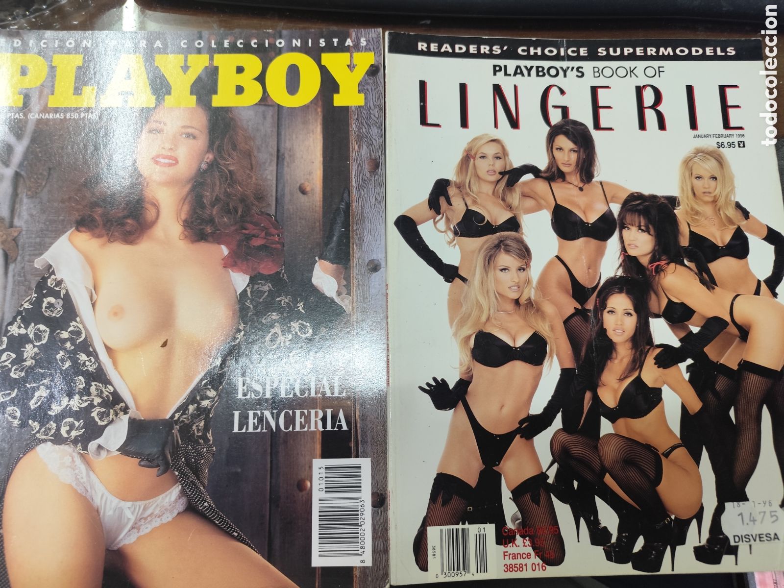 Revistas: Lote 2 ejemplares Revista Erotica Playboy. Edici&oacute;n coleccionista.Especial lenceria.Espa&ntilde;ol y ingles