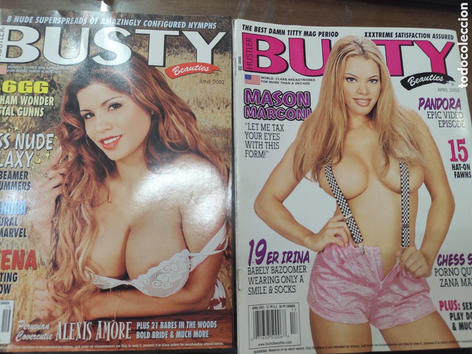 Revistas: Lote 2 ejemplares revista Erotica Usa Hustler busty 2002. Pechos grandes