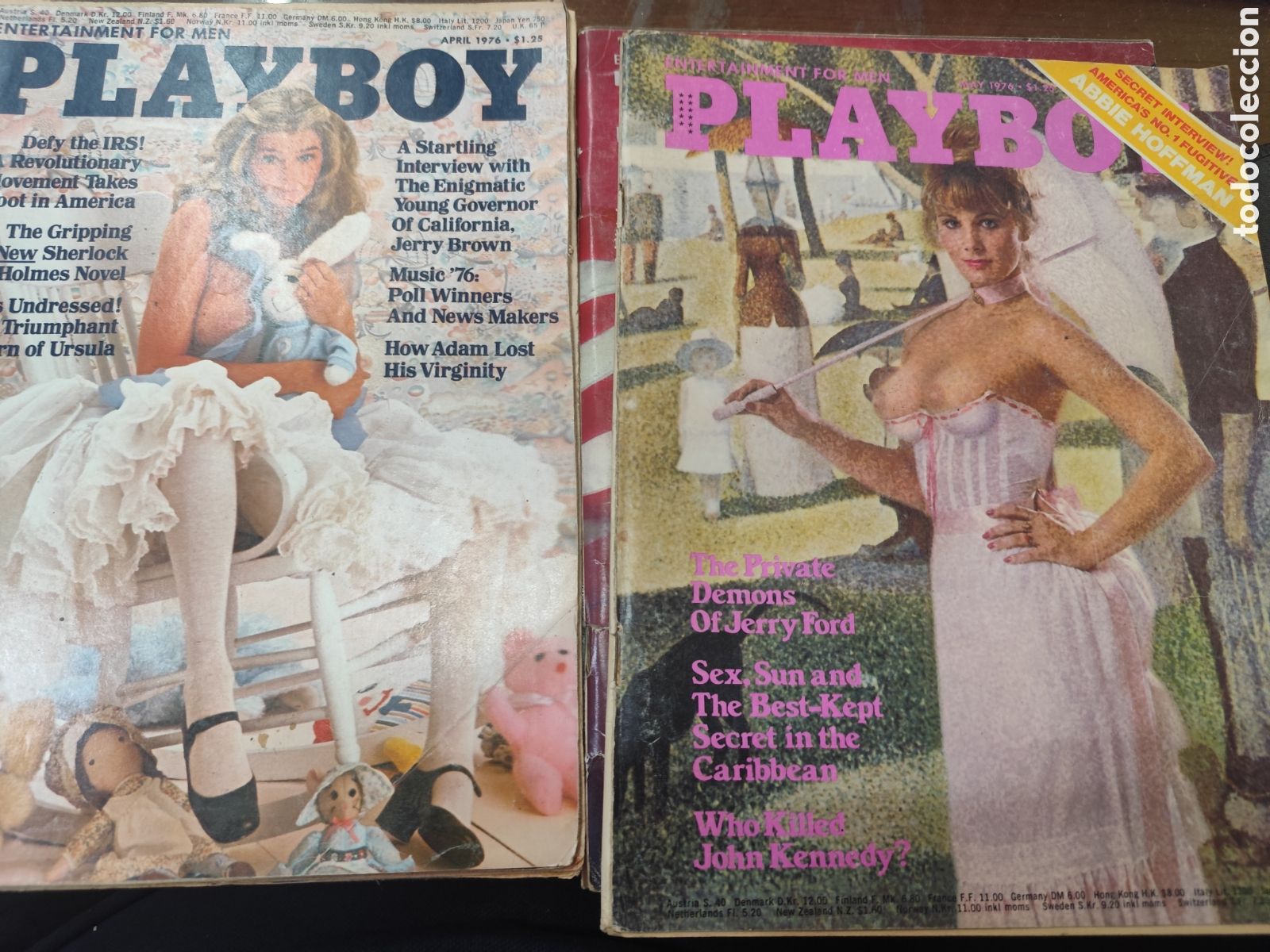 Revistas: Lote 3 ejemplares revista Erotica Usa Playboy. 1976. Contiene p&oacute;ster central