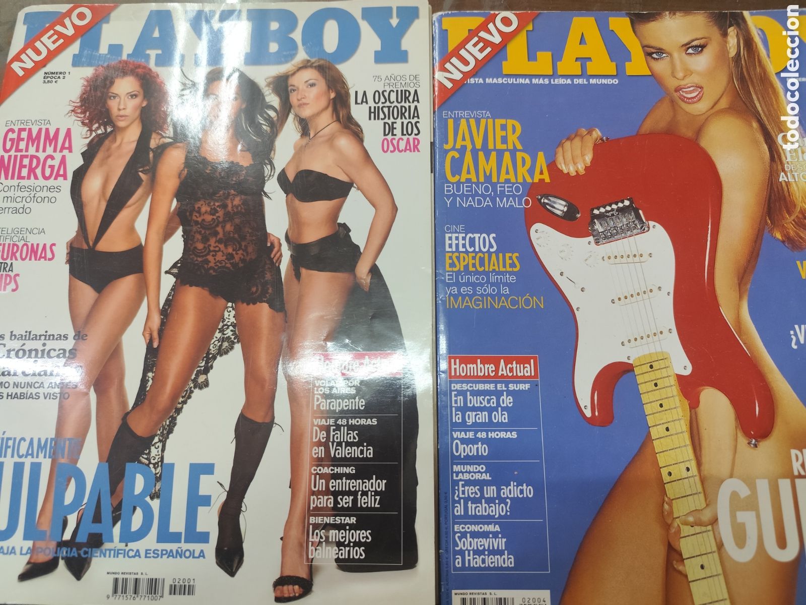 Revistas: Lote 2 ejemplares Revista Erotica Playboy edici&oacute;n espa&ntilde;ola. N 1 y 4. 2003. contiene poster central