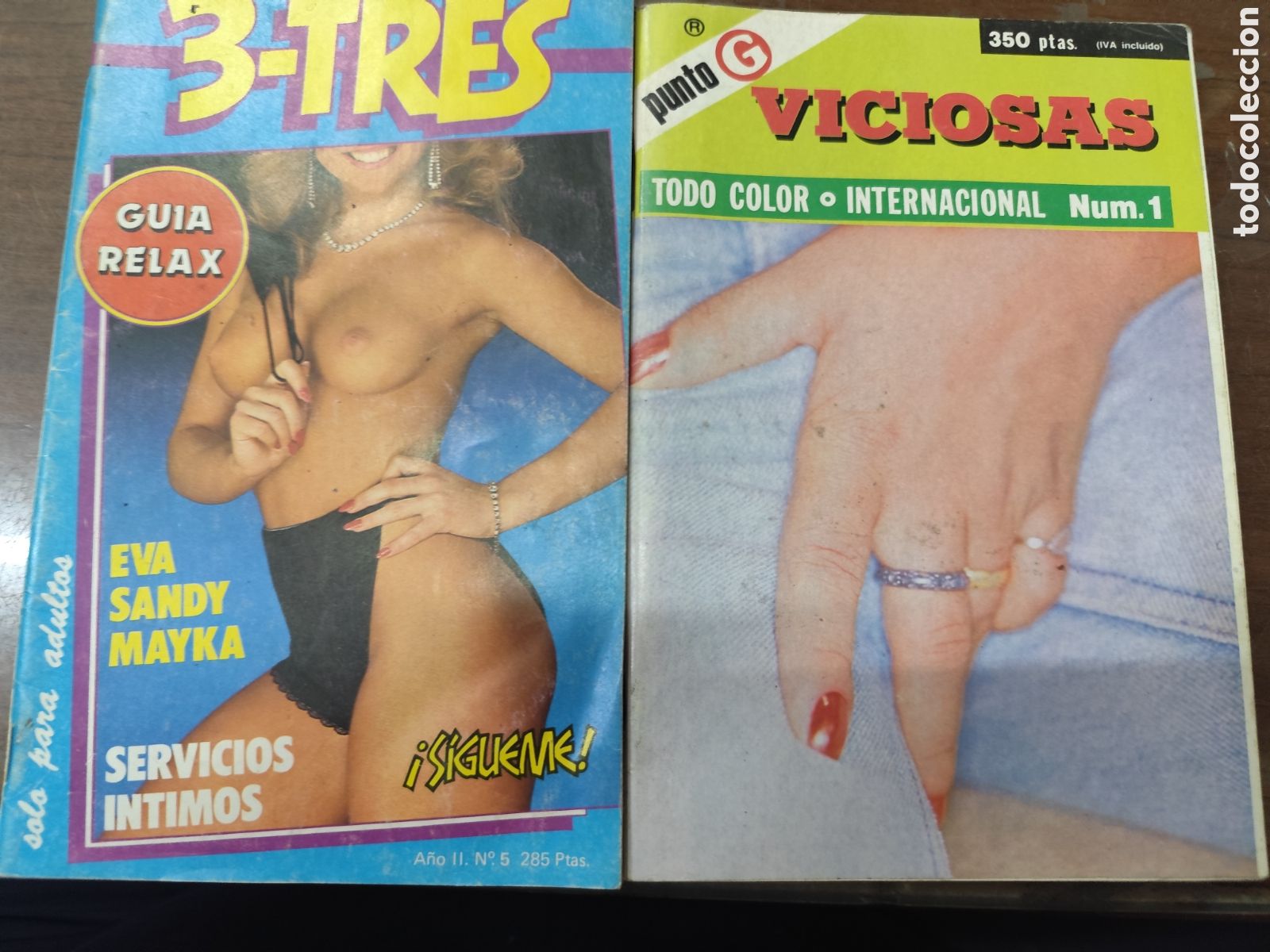Revistas: Lote 2 ejemplares revista Erotica Porno 3-Tres n.5 y Viciosas n.1. a&ntilde;os 80