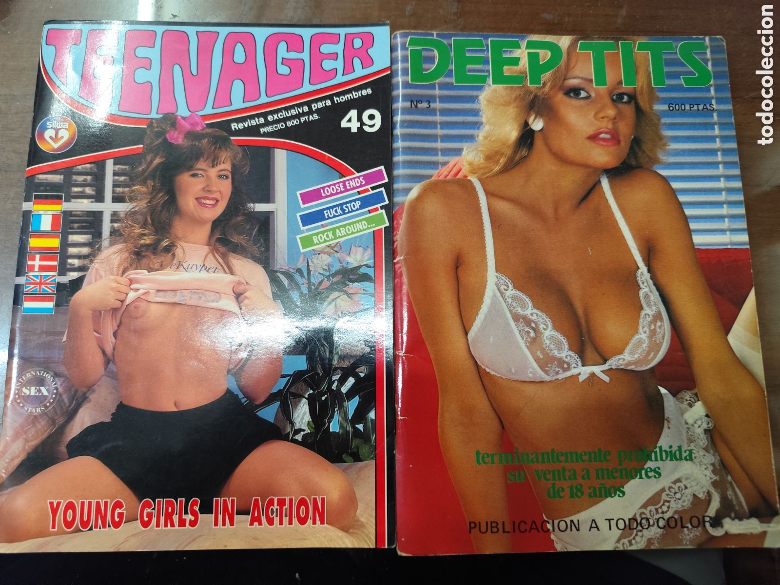 Revistas: Lote 2 ejemplares revista Erotica Porno Deep Tits n.3 y Teenager n.49