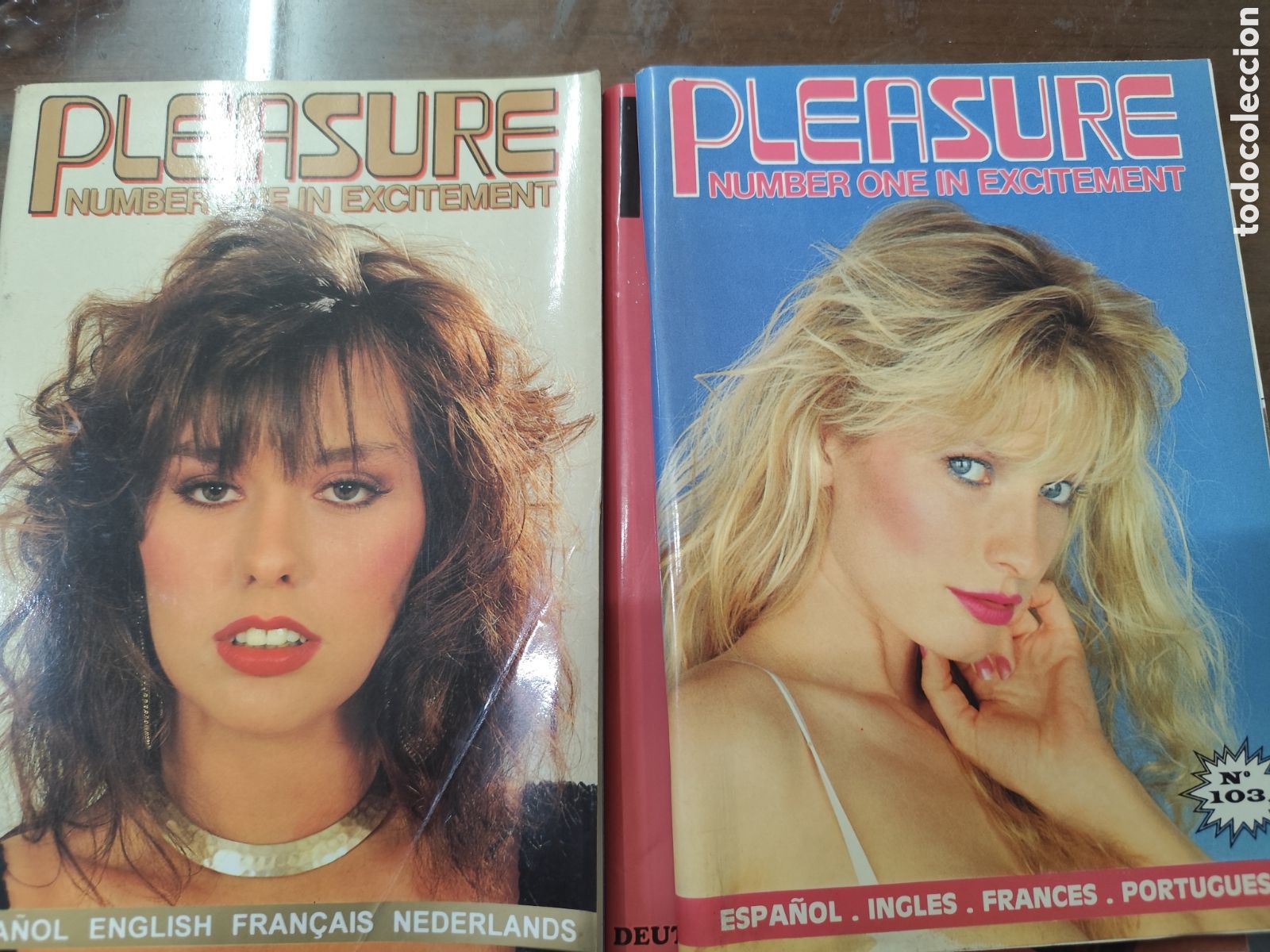 Revistas: Lote 3 ejemplares revista Erotica Porno Pleasure n.101,103 y 140. Incluye p&oacute;ster central