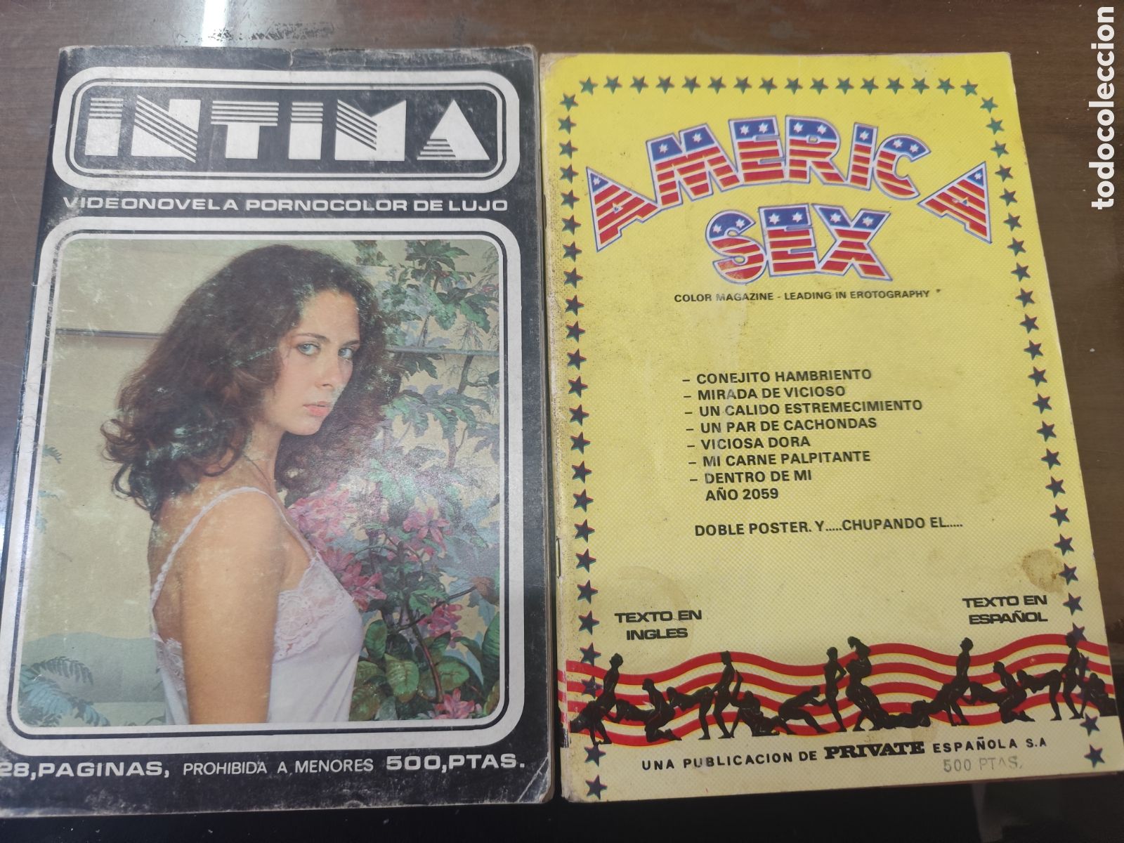 Revistas: Lote 2 ejemplares Revista Erotica Porno &Iacute;ntima y Am&eacute;rica Sex. A&ntilde;o 1982