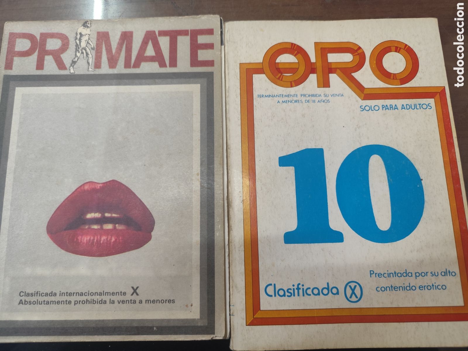Revistas: Lote 2 ejemplares Revista Erotica Porno Primate y Oro n.10