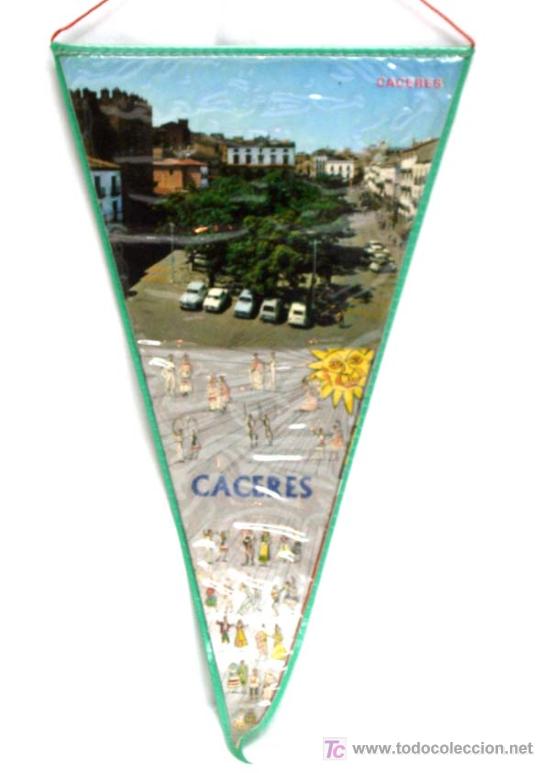Bandierine di collezione: Banderin plastificado Caceres a&ntilde;os 70