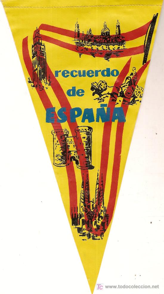Banderines de colecci&oacute;n: Banderin Recuerdo Espa&ntilde;a. 23 x 12 cm. Pl&aacute;stico