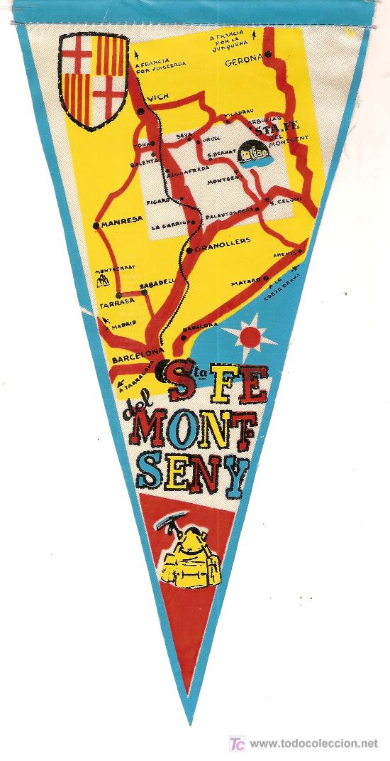 Banderines de colecci&oacute;n: Banderin Santa Fe del Montseny. 25 x 13 cm