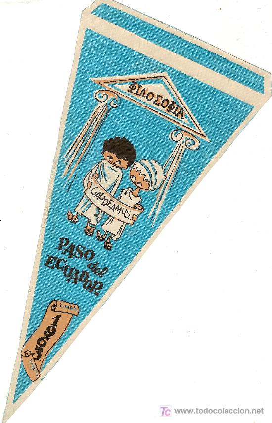 Banderines de colecci&oacute;n: Banderin Paso de Ecuador 1963. 25 x 13 cm