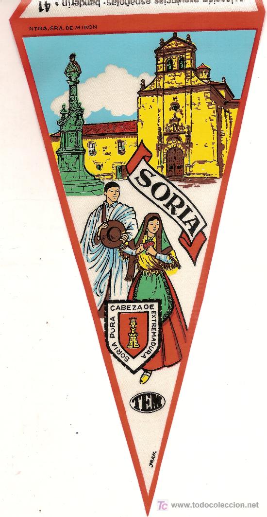Banderines de colecci&oacute;n: Banderin Soria. Ntra. Sra. de Miron. Col. prov. espa&ntilde;olas n&ordm; 41. 28 x 13 cm.