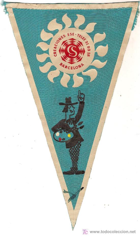 Banderines de colecci&oacute;n: Banderin publicidad Creaciones Ese. Barcelona. 25 x 13 cm.